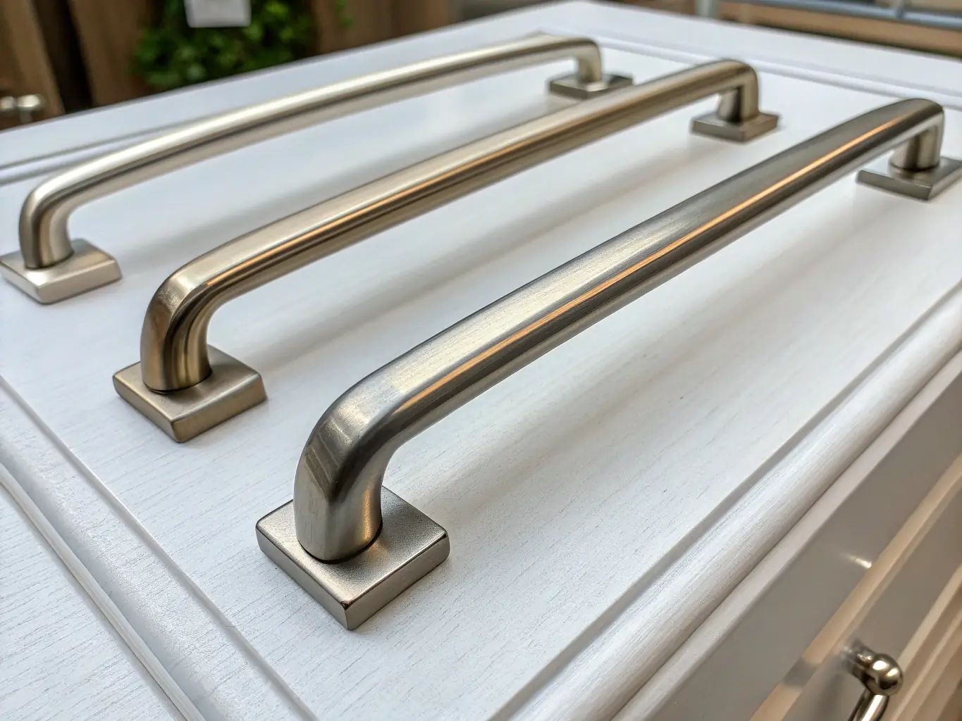A close-up shot of a designer's hands selecting a door handle from a variety of options, highlighting the customization available through the Euroluxdoors program.